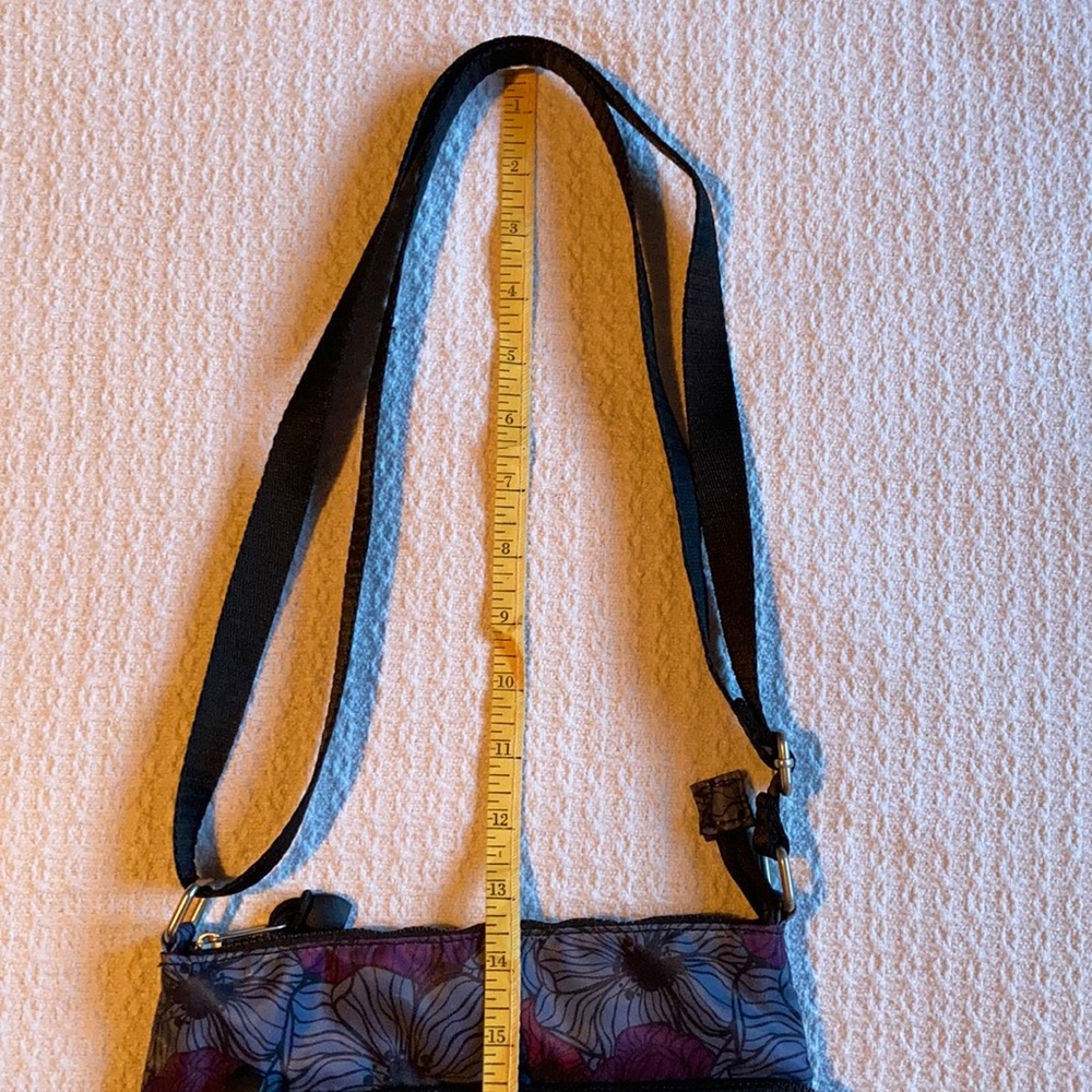 Crossbody Purse Vibrant Purple and Maroon Floral Pattern Adjustable Strap - Picture 11 of 11